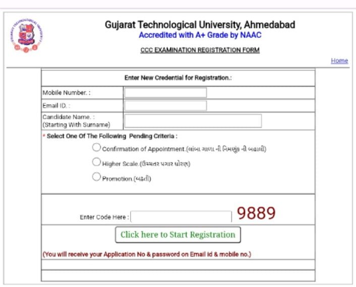 CCC GTU University, Registration Result Nsp Login, status And registration