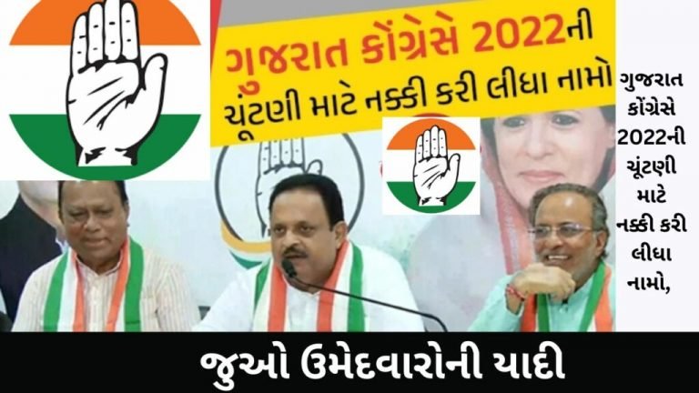 Gujarat Congress has decided the names for the 2022 elections.